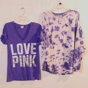 PINK Victoria's Secret Crew neck sweater & Tee LOT